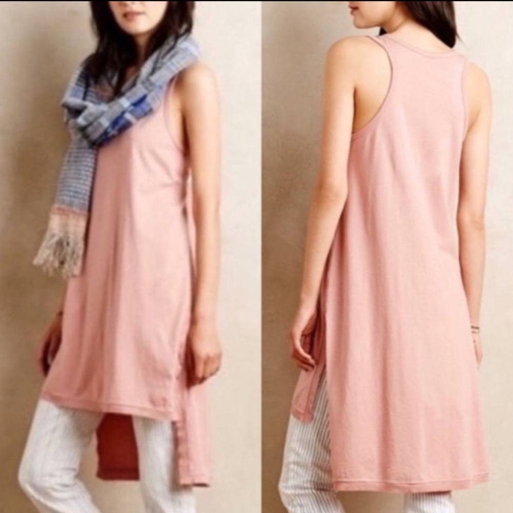 Anthropologie Left of Center tank tunic dress small pink